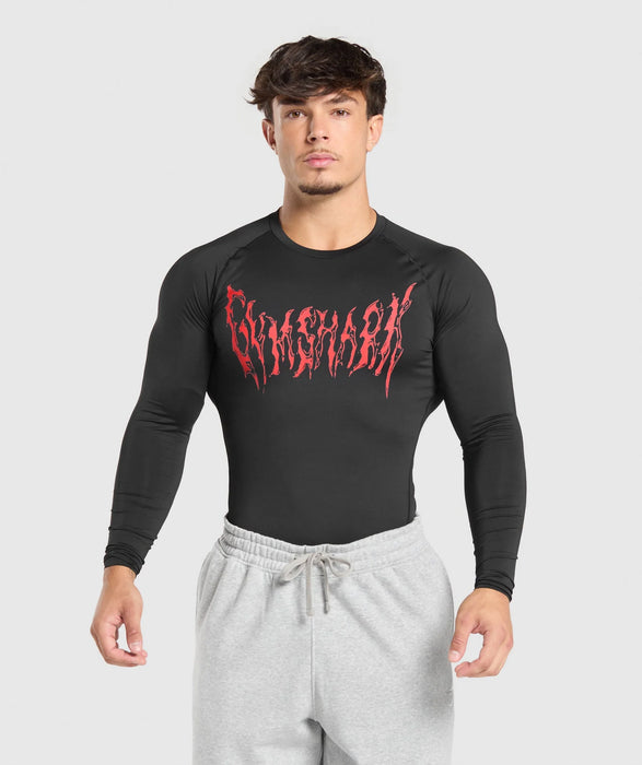 Graphic Baselayer Long Sleeve T-Shirt Black