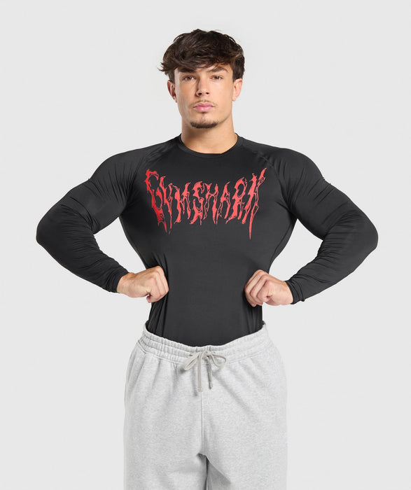 Graphic Baselayer Long Sleeve T-Shirt Black