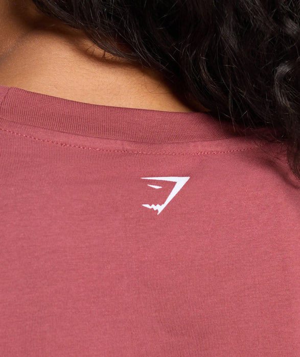 I LOVE SQUATS GRAPHIC OVERSIZED TEE - SOFT BERRY