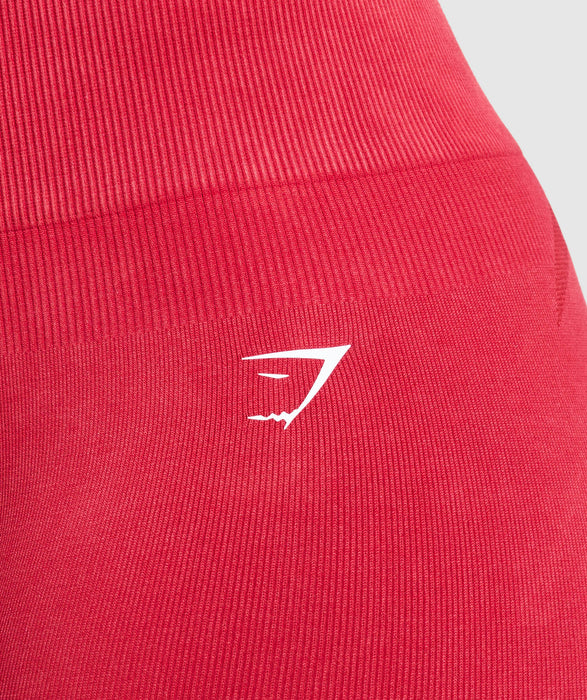 Gains Seamless Washed Shorts - Carmine Red