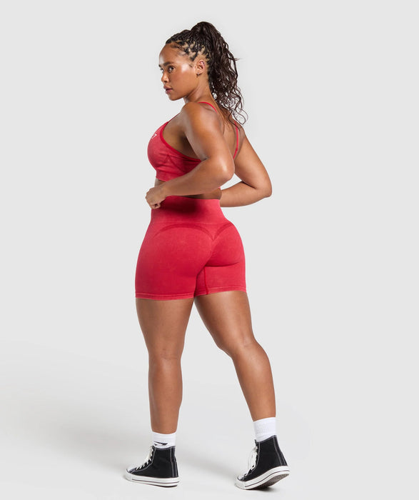 Gains Seamless Washed Shorts - Carmine Red
