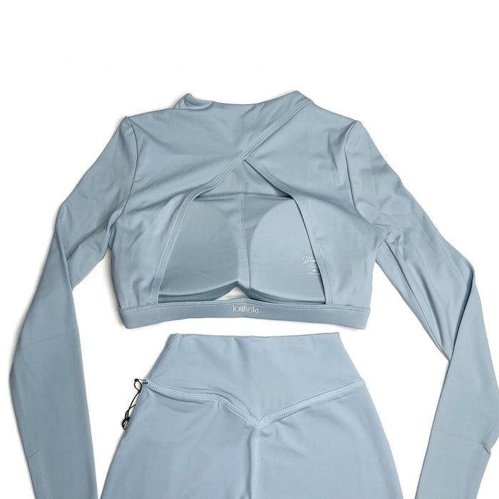 W345 HYBRID LONG SLEEVE BRA - BLUE