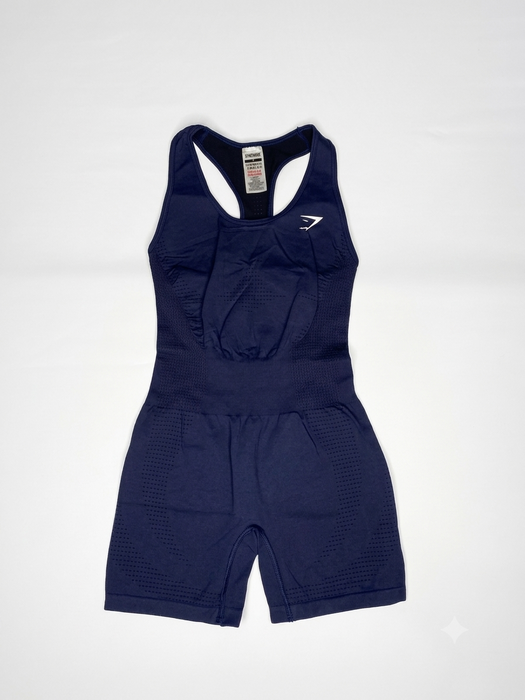 Vital Seamless Short Bodysuit - Heavy Blue/ Marl