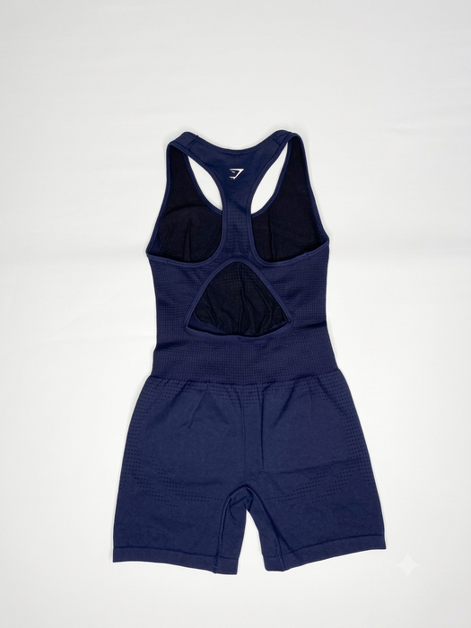 Vital Seamless Short Bodysuit - Heavy Blue/ Marl