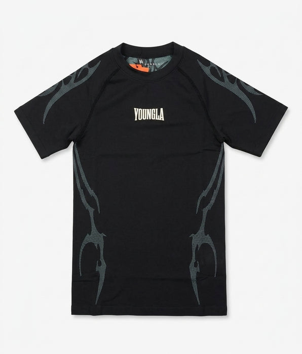 4067 - GOTHIC COMPRESSION TEES - BLACK/BLUE