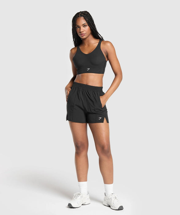 Pintuck Shorts - Black