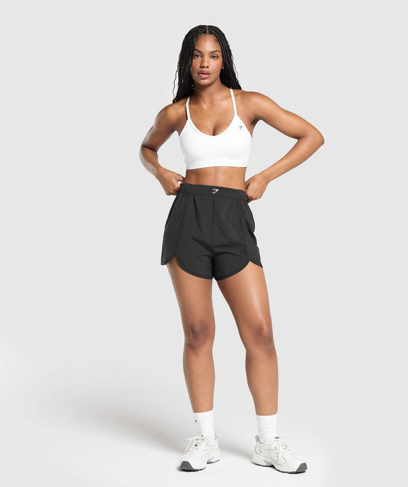 Scallop Hem Shaped Shorts - Black
