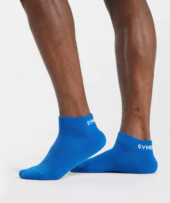 Jacquard Quarter Socks 3Pk - Aqua Blue/Digital Violet/Meridian Blue