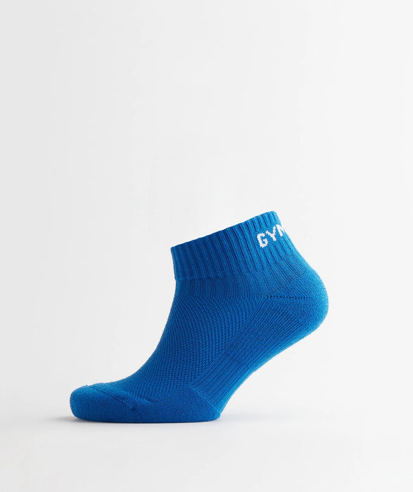 Jacquard Quarter Socks 3Pk - Aqua Blue/Digital Violet/Meridian Blue