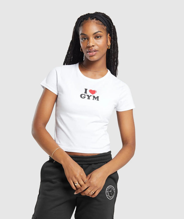 I Heart Gym Baby T-Shirt - White