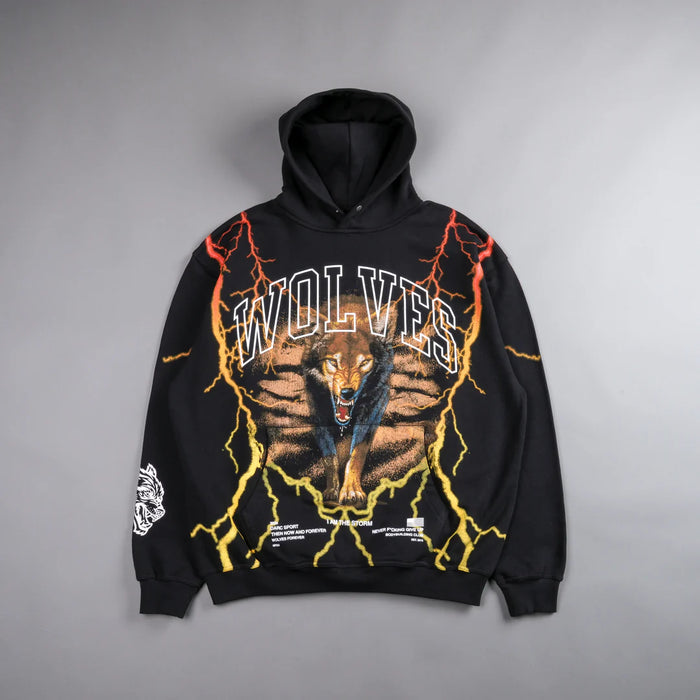 All The Energy "Vintage Pierce" Hoodie in Black/Orange/Yellow -