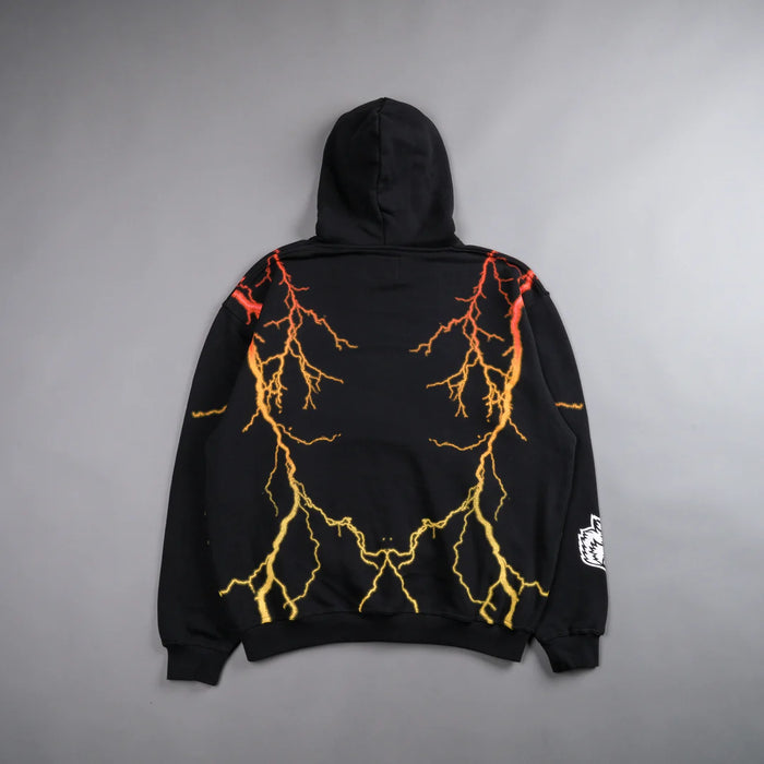 All The Energy "Vintage Pierce" Hoodie in Black/Orange/Yellow -