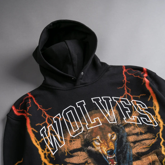 All The Energy "Vintage Pierce" Hoodie in Black/Orange/Yellow -