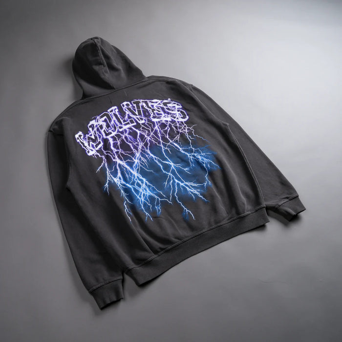 THUNDER "PIERCE" HOODIE IN WOLF GRAY/PURPLE/BLUE