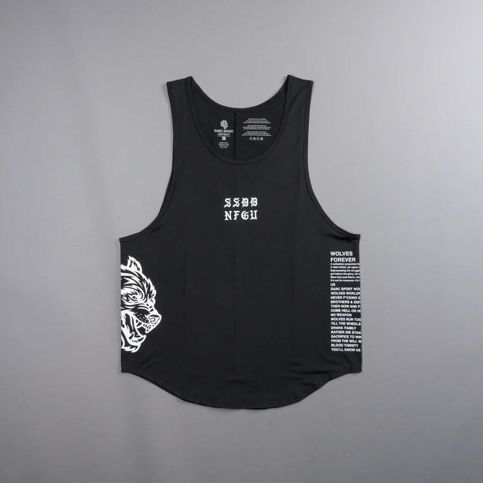 IN OUR BLOOD "DRY WOLF" BACK SEAM (DROP) TANK IN BLACK