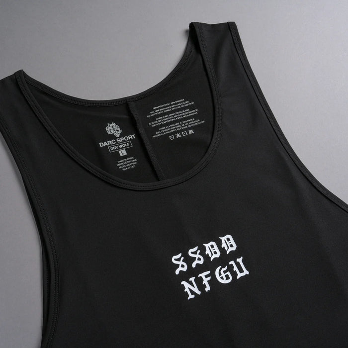 IN OUR BLOOD "DRY WOLF" BACK SEAM (DROP) TANK IN BLACK