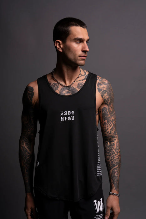 IN OUR BLOOD "DRY WOLF" BACK SEAM (DROP) TANK IN BLACK