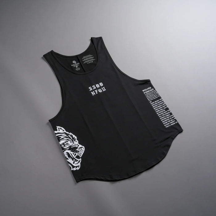 IN OUR BLOOD "DRY WOLF" BACK SEAM (DROP) TANK IN BLACK