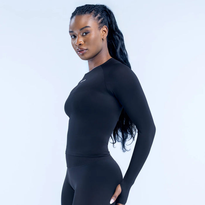 Defy Long Sleeve Top | Midnight Black