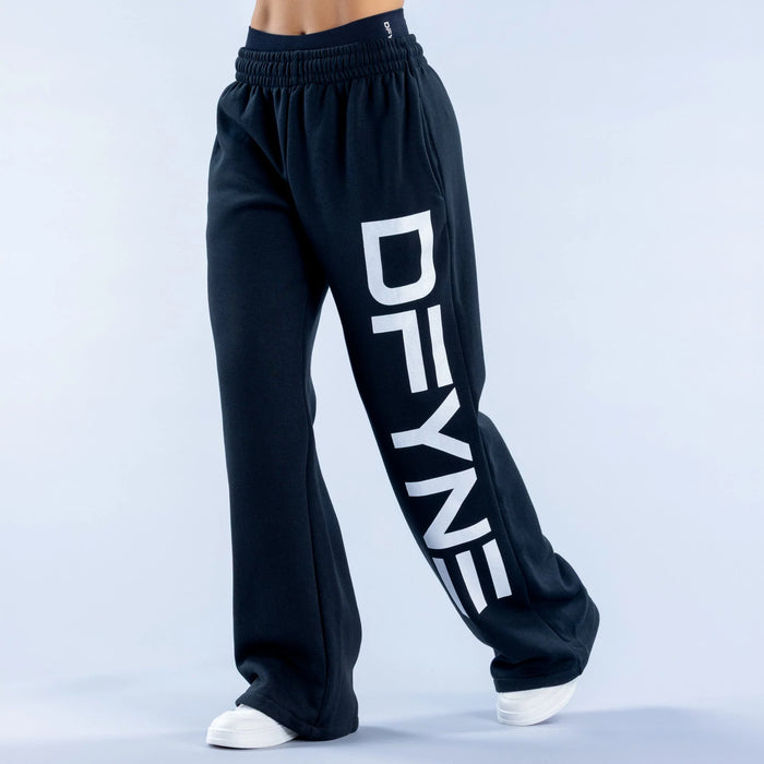 Signature Wide Leg Jogger - Midnight Black