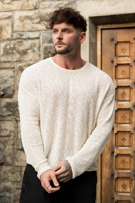 8015 - After Dark Crochet Longsleeve - OFF-WHITE