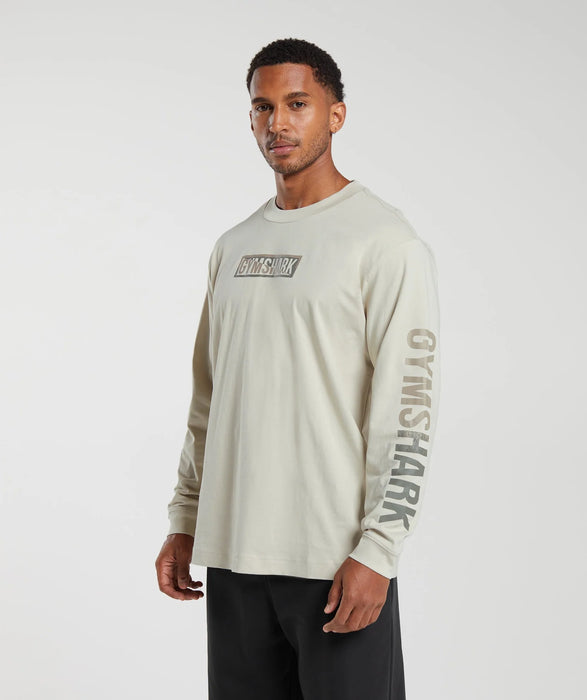 Multi Logo Long Sleeve T-Shirt - Pebble Grey