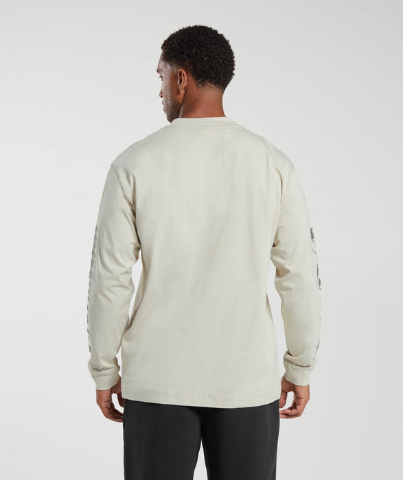 Multi Logo Long Sleeve T-Shirt - Pebble Grey