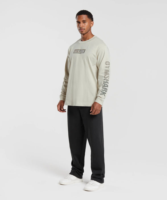 Multi Logo Long Sleeve T-Shirt - Pebble Grey