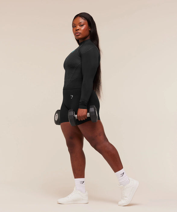 ONYX V1 LONG SLEEVE TOP - Black/Onyx Grey/Brand Blue