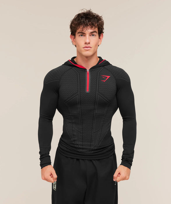 ONYX V1 HOODIE - Black/Onyx Grey/Carmine Red