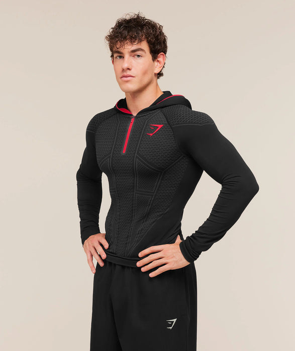 ONYX V1 HOODIE - Black/Onyx Grey/Carmine Red