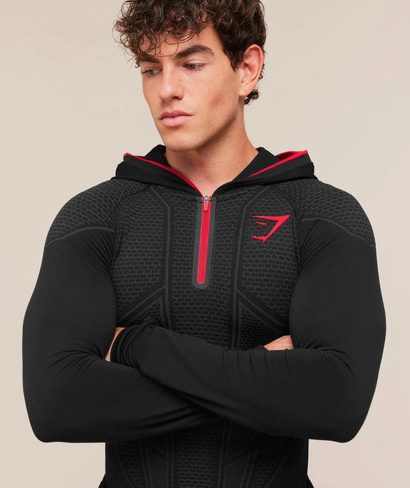 ONYX V1 HOODIE - Black/Onyx Grey/Carmine Red