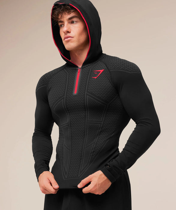 ONYX V1 HOODIE - Black/Onyx Grey/Carmine Red