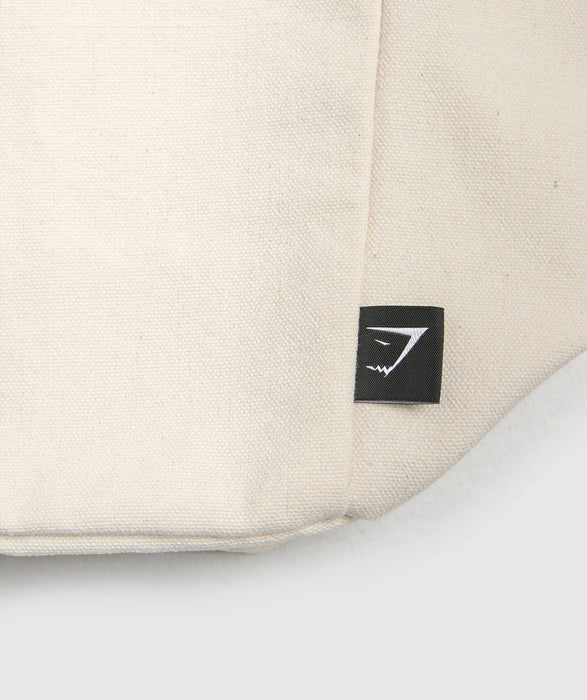 Weight Plate Oversized Tote - Oat White/Carmine Red