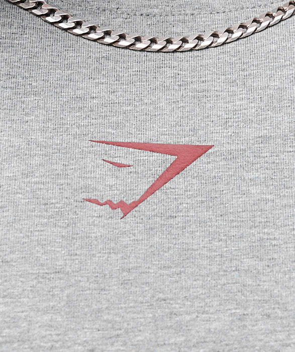 POWER T-SHIRT - OVERSIZED FIT - Charcoal Core Marl/Sets Red