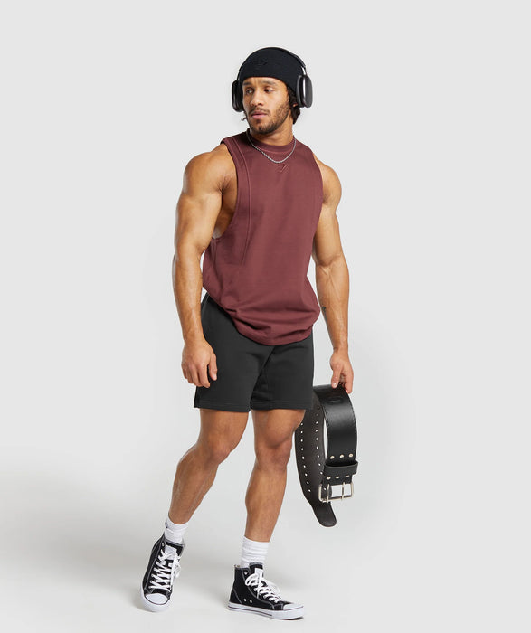 Premium Lifting Drop Arm Tank - Burgundy Brown