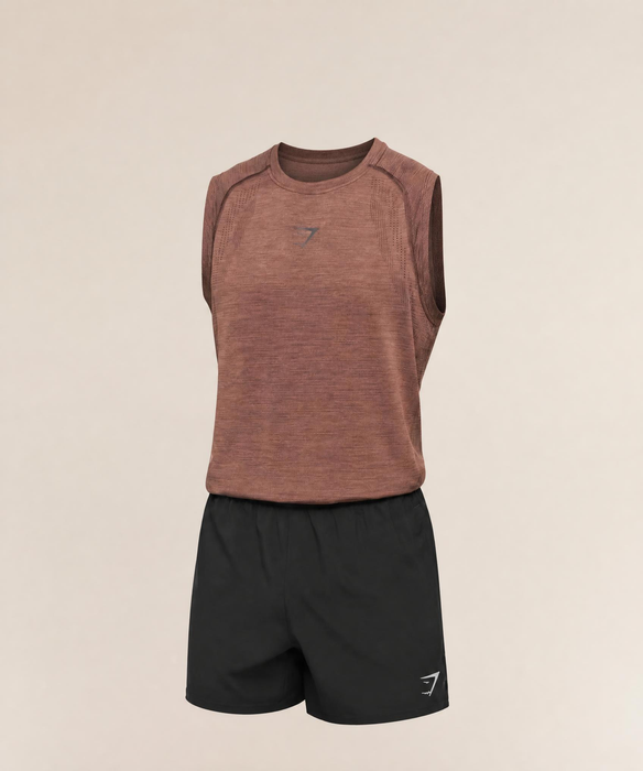 Versatile Seamless Tank - Taupe Brown/Cool Brown