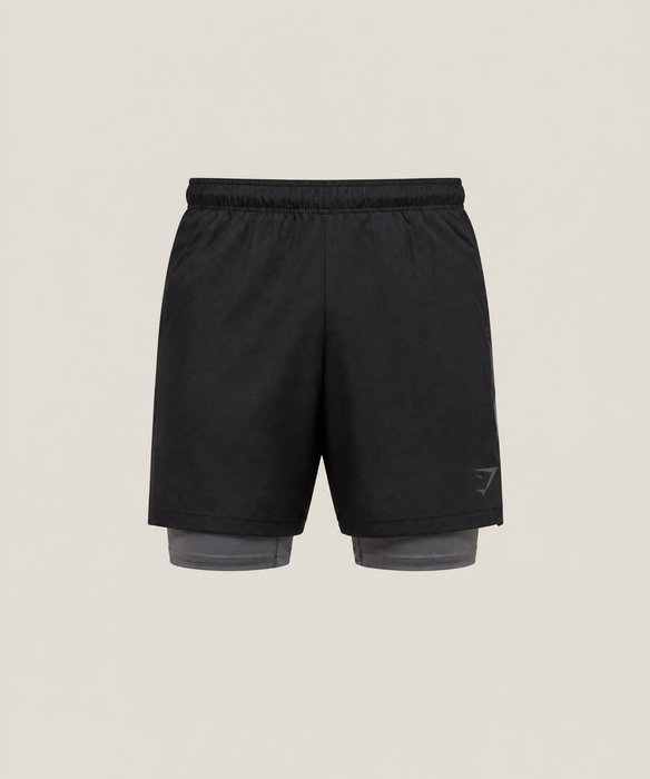 Sport 7" 2 in 1 Shorts - Black/Dark Grey