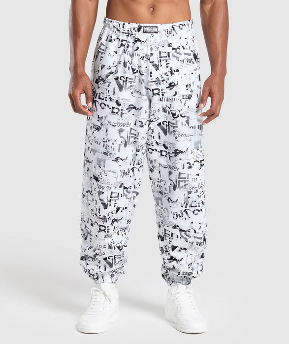 Lifting Oversized Printed Woven Pants White