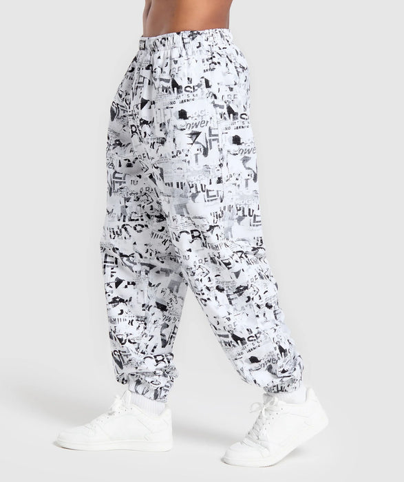 Lifting Oversized Printed Woven Pants White