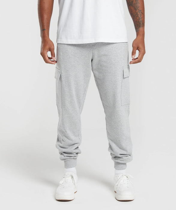 Rest Day Essentials Cargo Joggers - Light Grey Core Marl