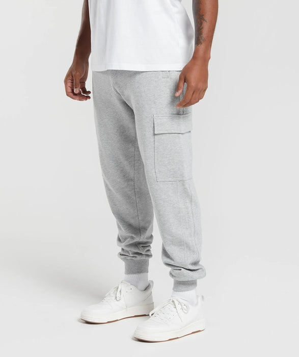 Rest Day Essentials Cargo Joggers - Light Grey Core Marl