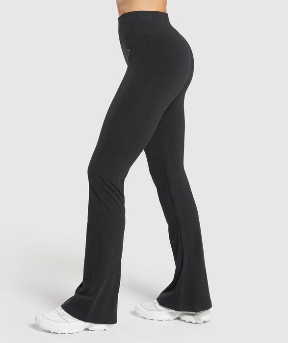 Luxe Seamless Flare Leggings - Coal Marl