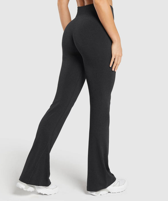 Luxe Seamless Flare Leggings - Coal Marl