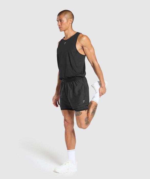 RUNNING 2 IN 1 SHORTS - BLACK