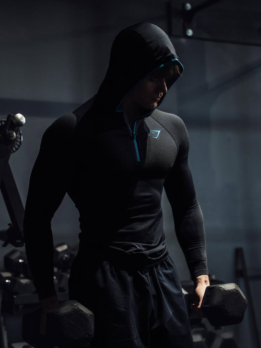 ONYX 5.0 SEAMLESS HOODIE - BLACK/ONYX GREY