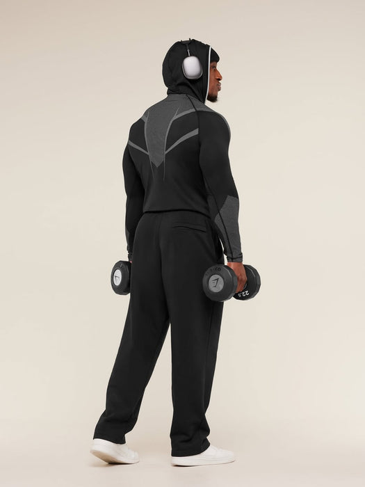 ONYX 5.0 SEAMLESS HOODIE - BLACK/LIGHT GREY
