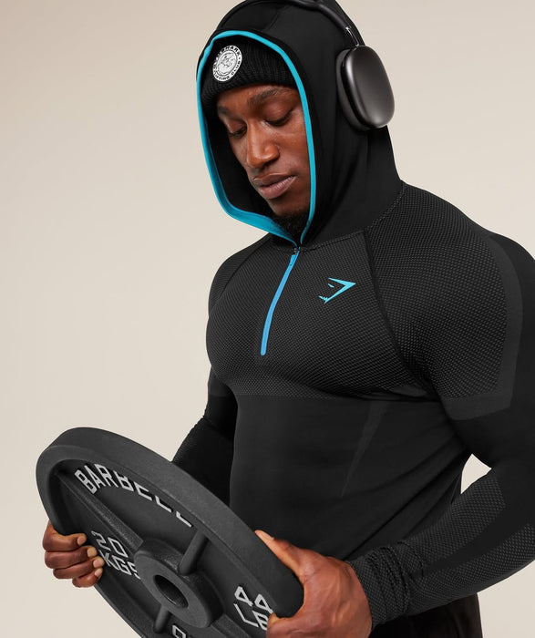 ONYX 5.0 SEAMLESS HOODIE - BLACK/ONYX GREY