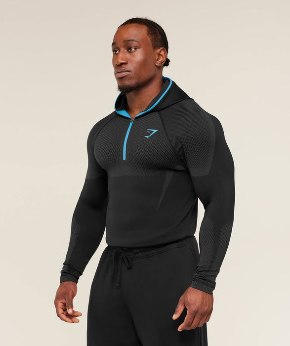 ONYX 5.0 SEAMLESS HOODIE - BLACK/ONYX GREY
