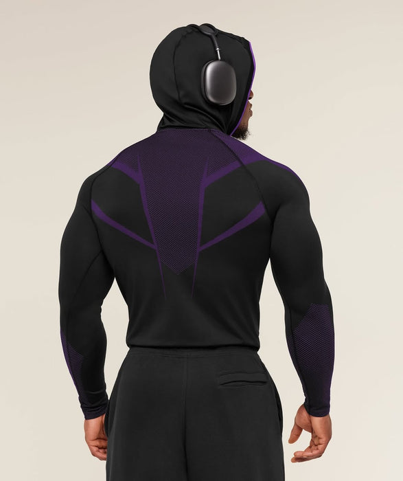 ONYX 5.0 SEAMLESS HOODIE - BLACK/ATHLETIC PURPLE
